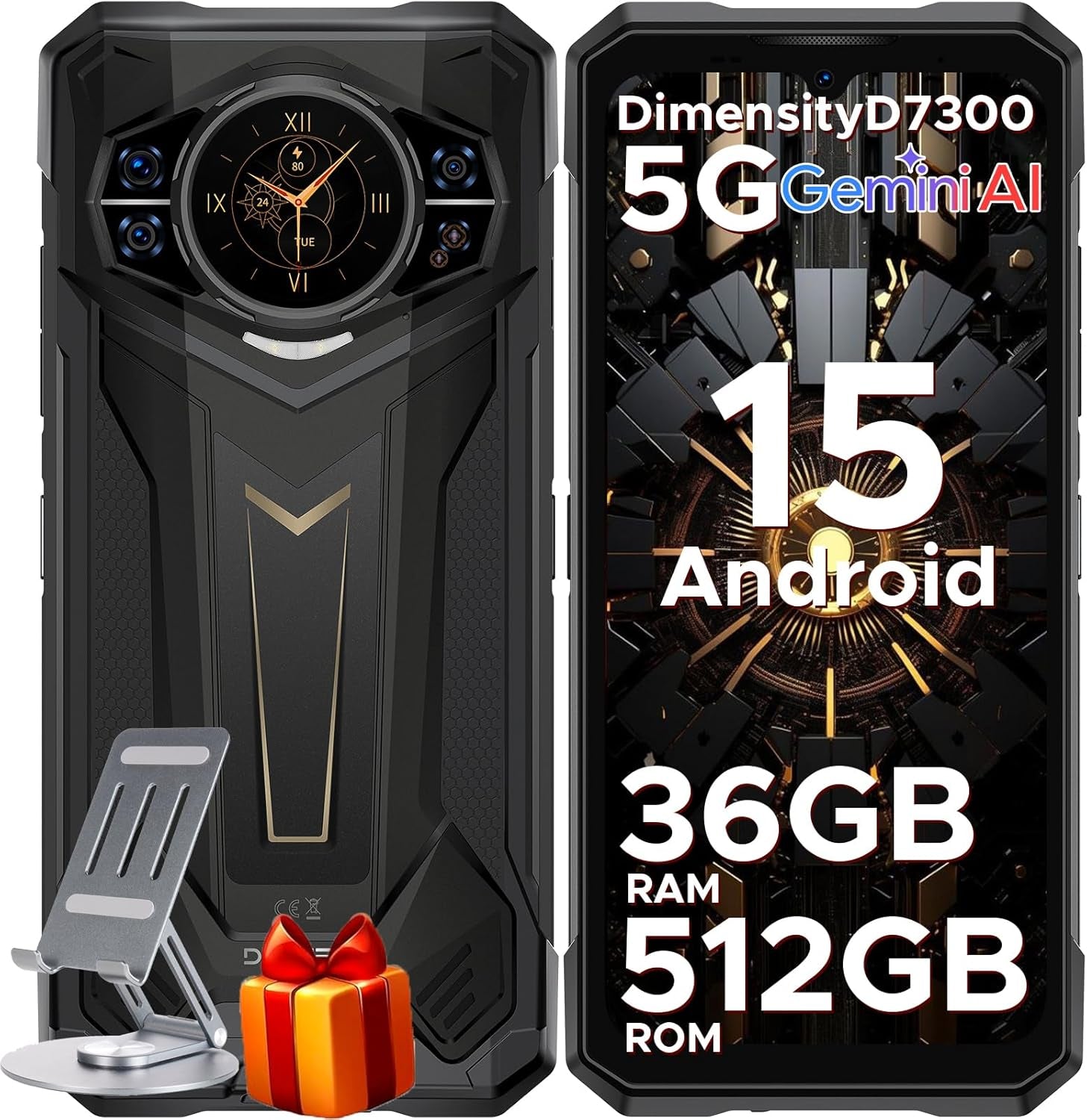 DOOGEE S200 Plus 5G -Celular Indestructible con Pantalla Trasera AMOLED | 36GB+512GB y 10100mAh