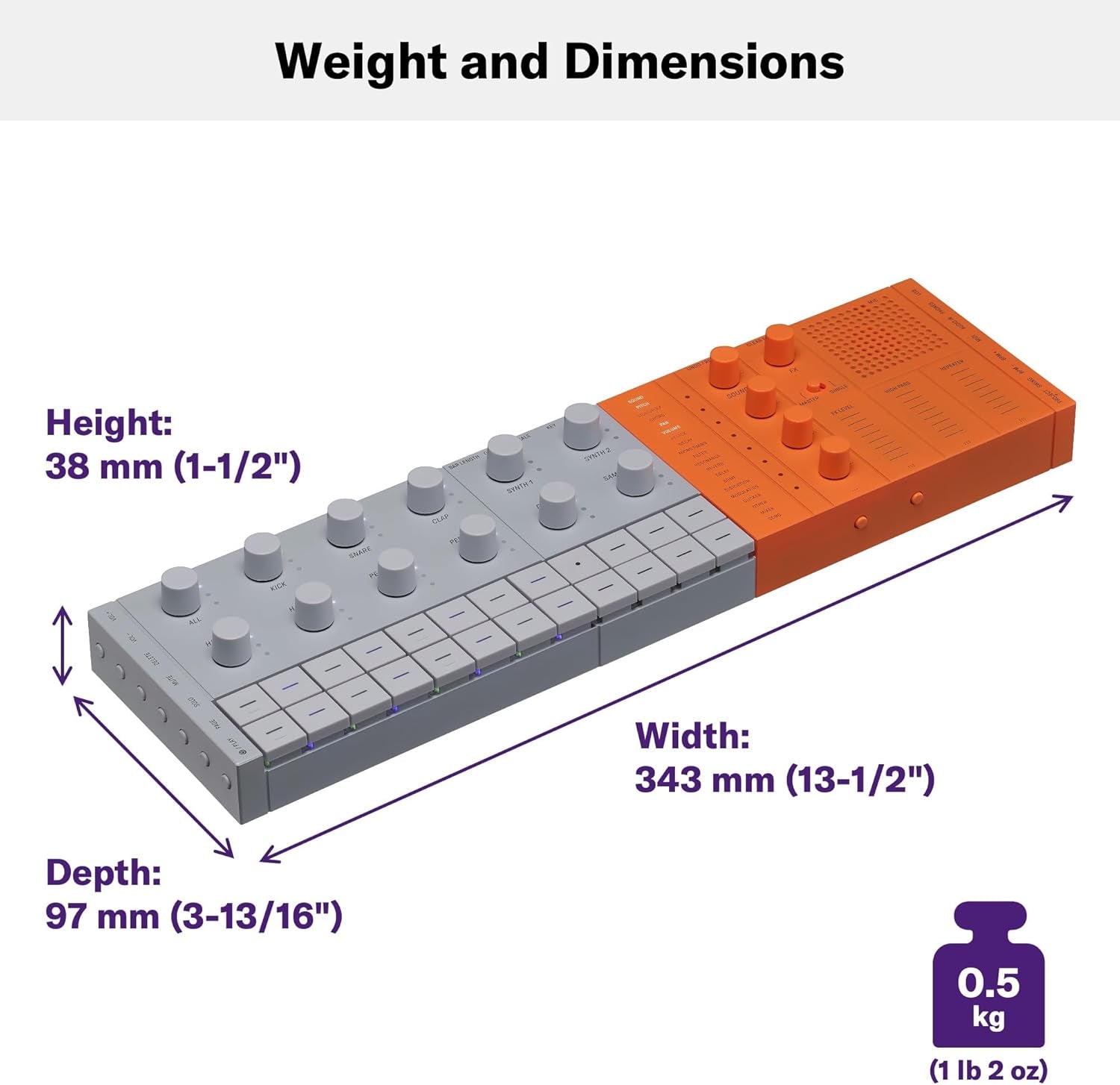 SEQTRAK Mobile Music Ideastation, Advanced Sequencer, Onboard Sampling, Built-In Speakers and Microphone, Orange