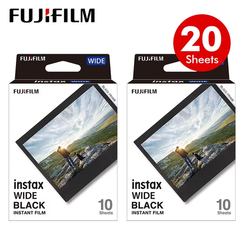 Instax Wide Film Instant White Black Edge for Fuji Camera 100 200 210 300 400 500AF Lomography Wide Link Wide+Album Set