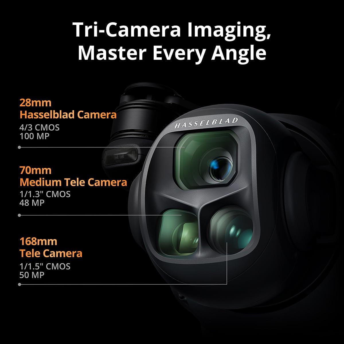 Mavic 4 Pro Drone with RC 2, Flagship Tri-Camera Drone with 100MP 4/3 CMOS Hasselblad Camera, for Professionals, 30Km/18.6Mi Video Transmission, 51-Min Max Flight Time