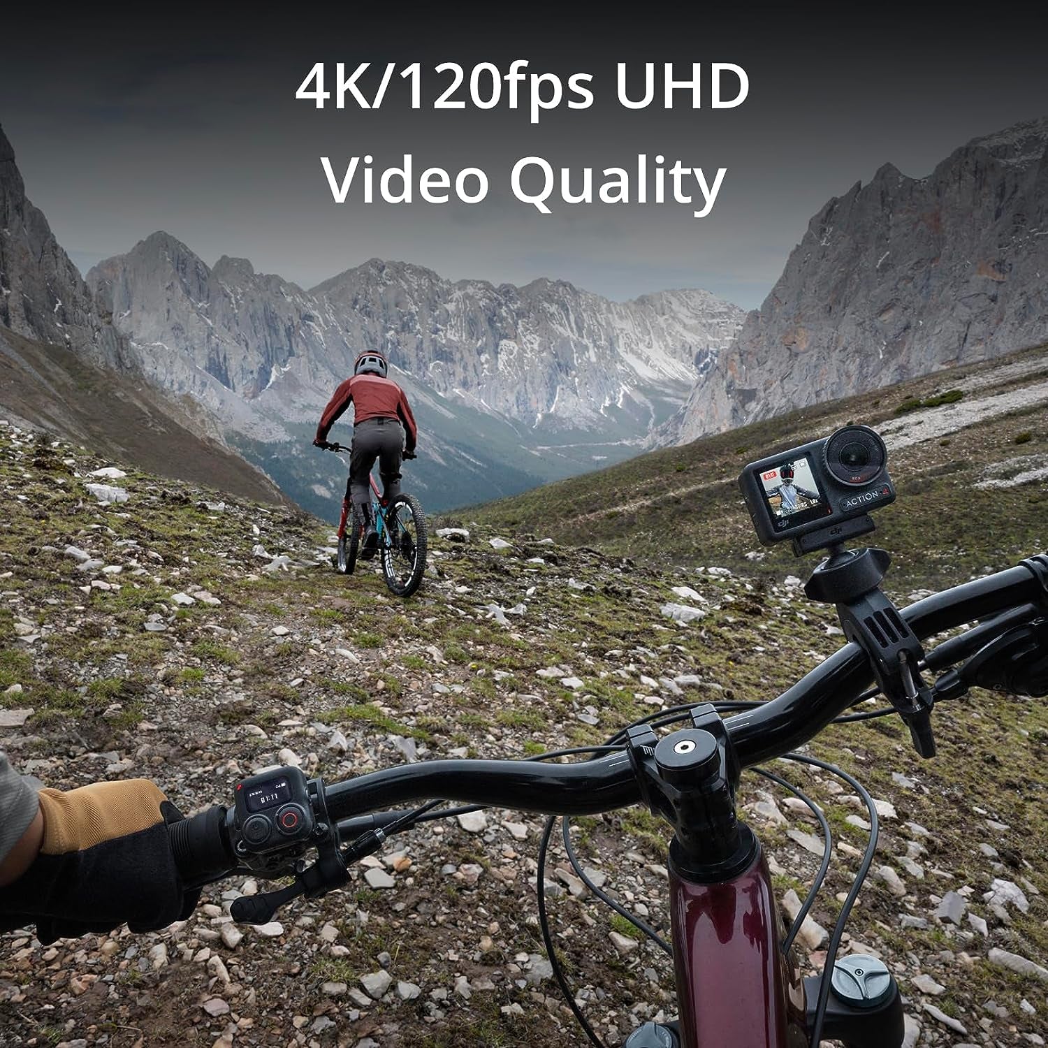 Osmo Action 4 Standard Combo, 4K/120Fps Waterproof Action Camera with a 1/1.3-Inch Sensor, Stunning Low-Light Imaging,10-Bit & D-Log M Color Performance, Long-Lasting 160 Mins, Outdoor Camera
