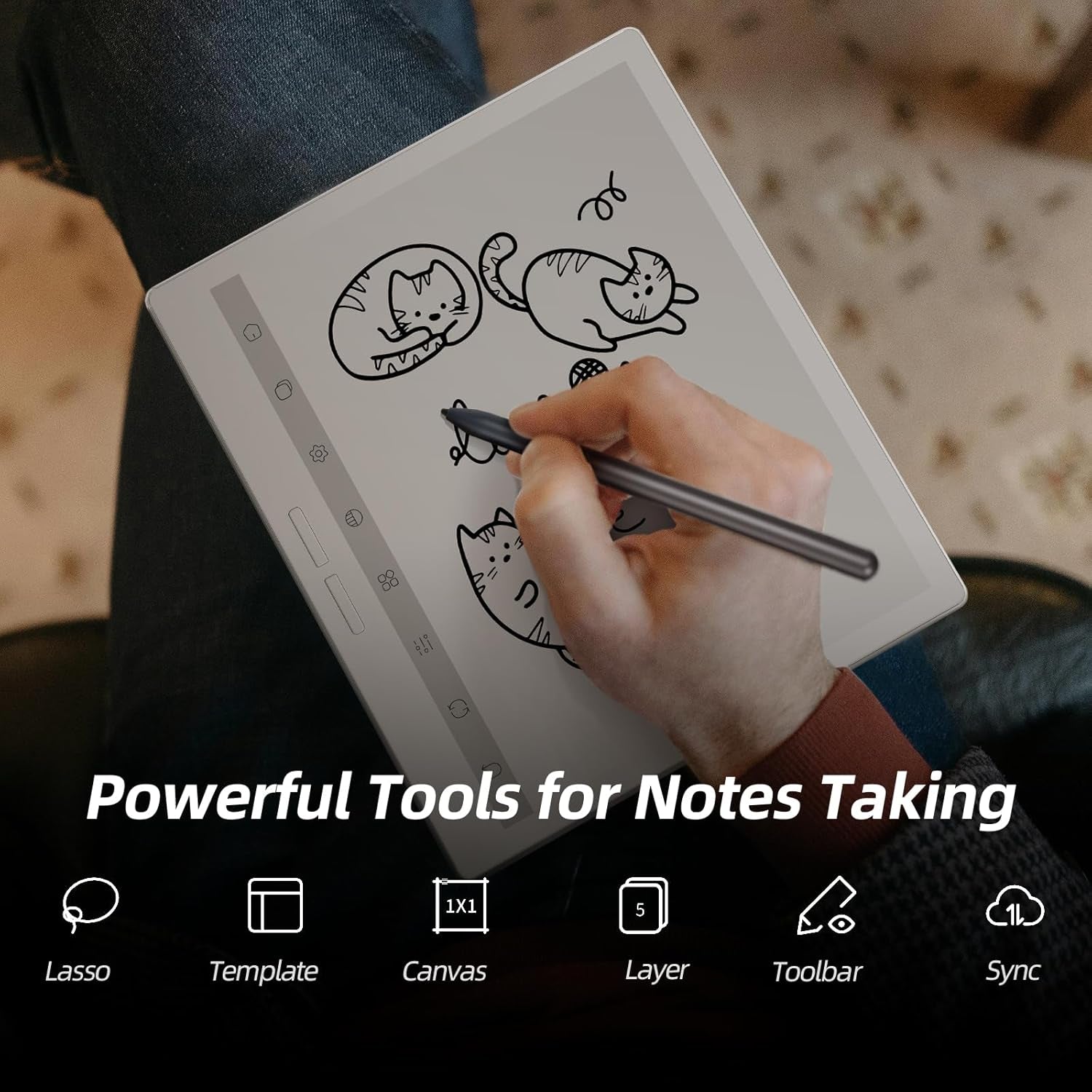 B751C S Ebook Reader, 4GB+64GB Color Android 14 OS Epaper Tablet, White