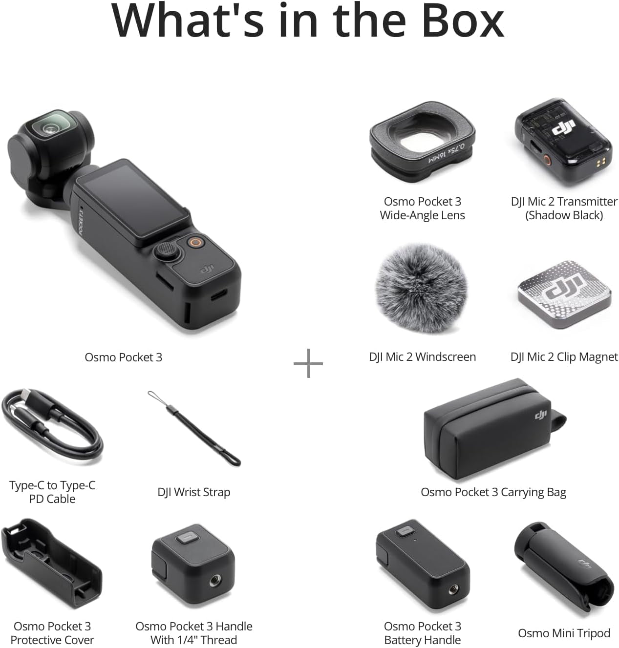 Osmo Pocket 3 Creator Combo, Vlogging Cameras with 1'' CMOS, 4K/120Fps Vlog Camera, 3-Axis Stabilization, Face/Object Tracking, Mic Included for Clear Sound, Digital Vlogging Camera for Youtube