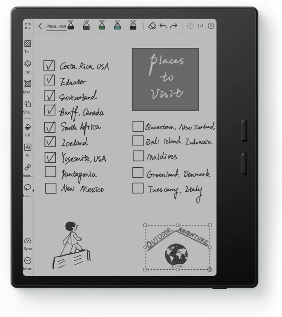 Tablet Go Color 7 Gen II E Ink Tablet 4G 64G Support Active Stylus Inksense (Black)