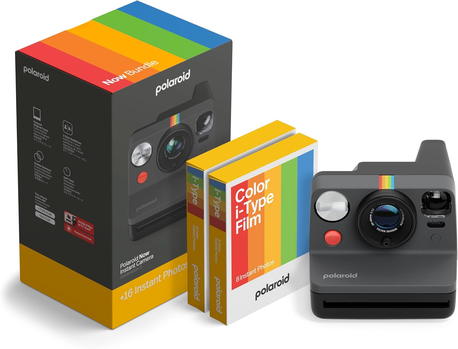Now 3Rd Generation I-Type Instant Film Camera - Black - Camera Only No Film (9154)