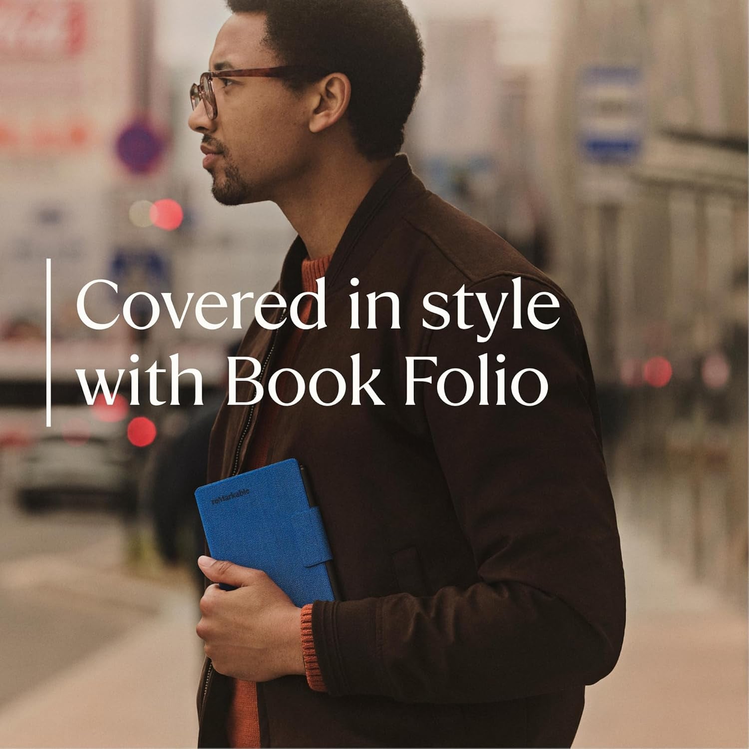 Paper Pro Move - Weave Folio Bundle | Ultraportable Color 7.3" Paper Tablet with Marker plus Pen with Eraser, and a Book Folio Cover in Mosaic Weave – Basalt