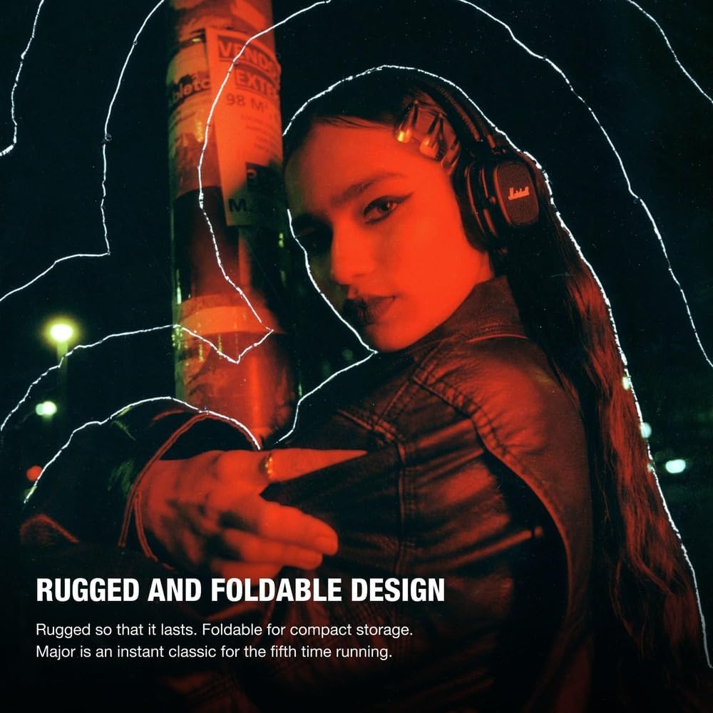 Marshall Major V | Auriculares On-Ear | 100+ Horas y Carga Inalámbrica