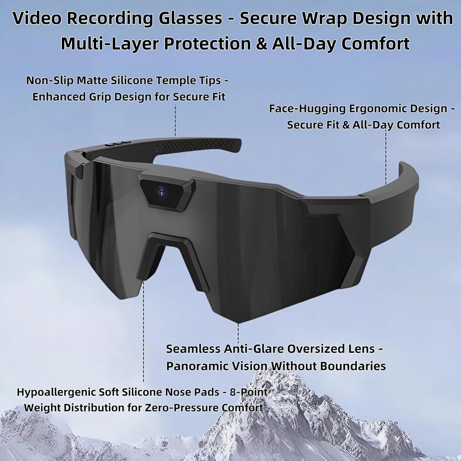 Lentes con cámara inteligente para deportes al aire libre, grabación de vídeo HD
