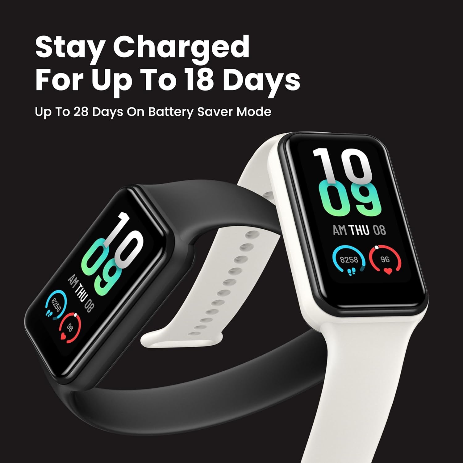Band 7 Fitness and Activity Trackers and Smartwatches, Heart Rate, Spo2, Sleep Analysis, Amazon Alexa Built-In, 18-Day Battery, Black