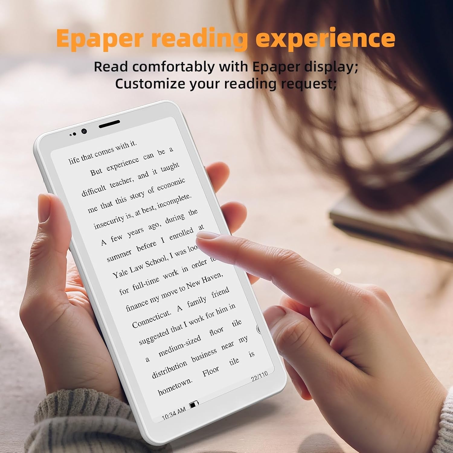 Hibreaks Color Epaper Smart Phone,3300Mah Battery, 8-Core Processor, 6GB+128GB, 5.84 Inch Mobile Phone, Dual Camera, White