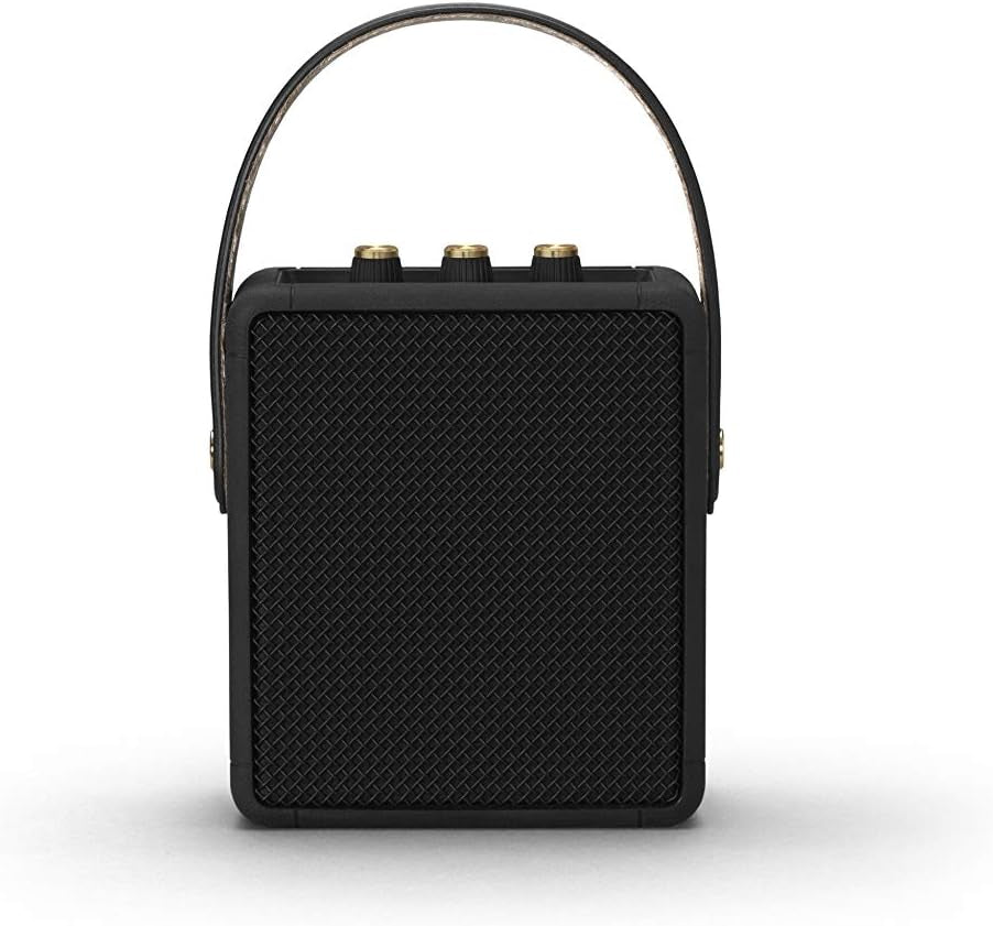 Stockwell II Portable Bluetooth Speaker, Black and Brass