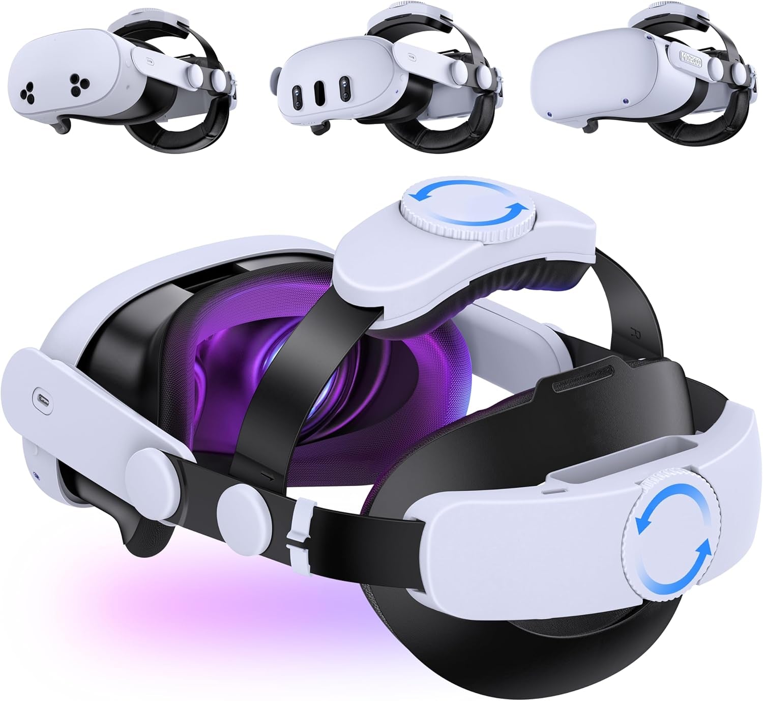 Comfort Head Strap for Meta Quest 3S/Quest 3/Quest 2 Head Strap, Double Knobs Adjustable Elite Strap Replacement,Vr Headset Accessories Strap Enhanced Support&Comfort&Reduce Pressure