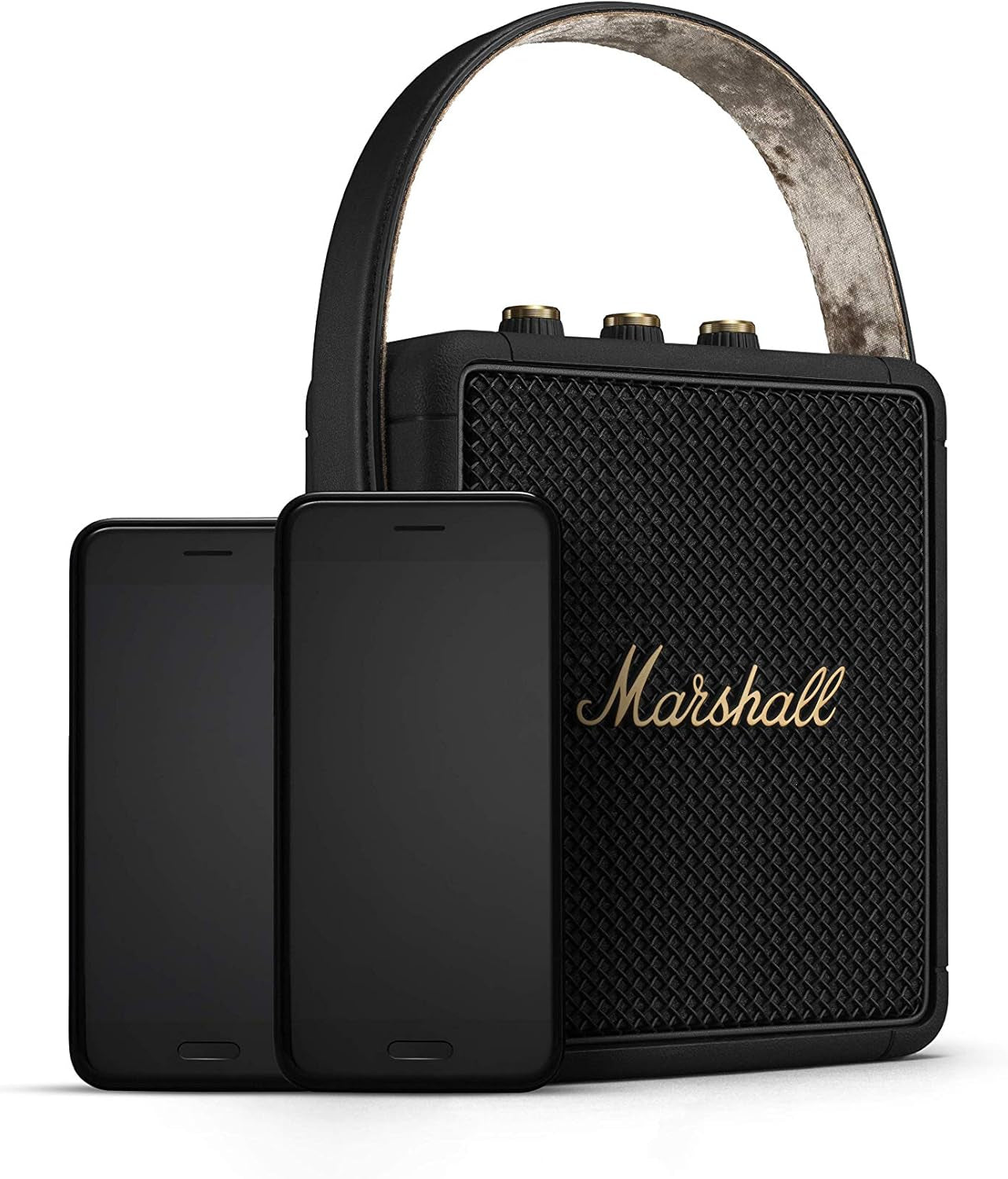Stockwell II Portable Bluetooth Speaker, Black and Brass
