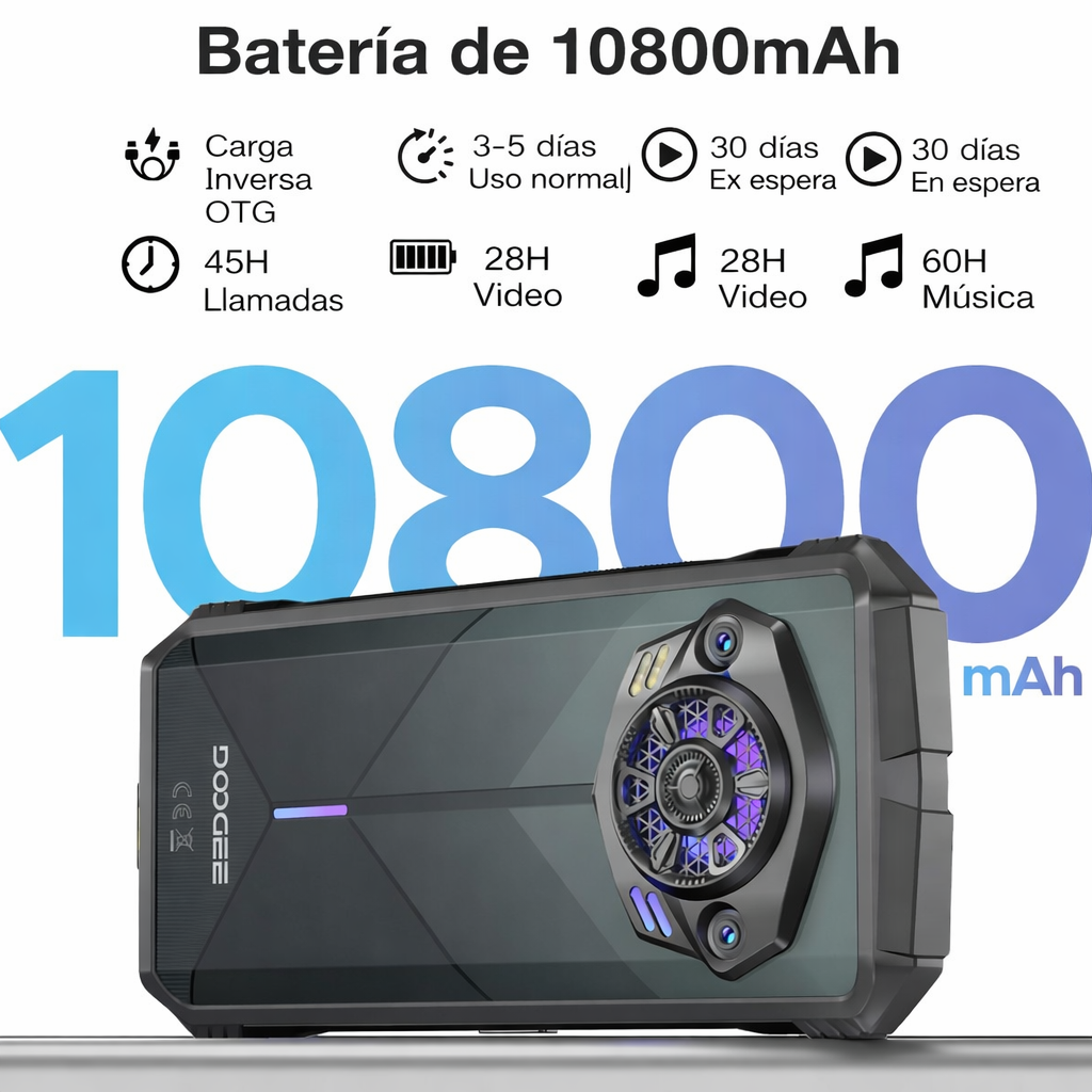 DOOGEE S Punk Version Global Celular Indestructible con 16GB RAM, 256GB, Altavoz 126dB y Android 14