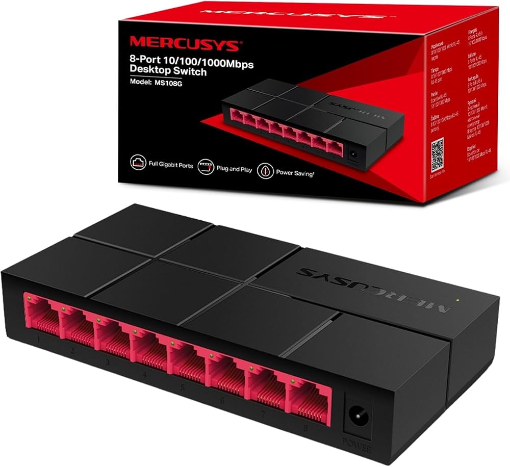 Switch Mercusys MS108G | 8 Puertos Gigabit 10/100/1000 Mbps
