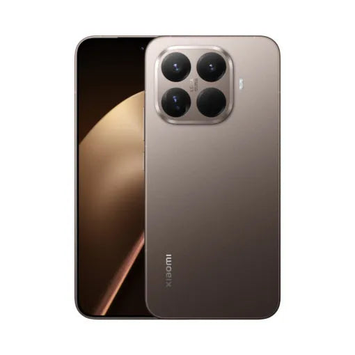 Smartphone Xiaomi 15T Pro marrón, vistas trasera y frontal con cámara Leica