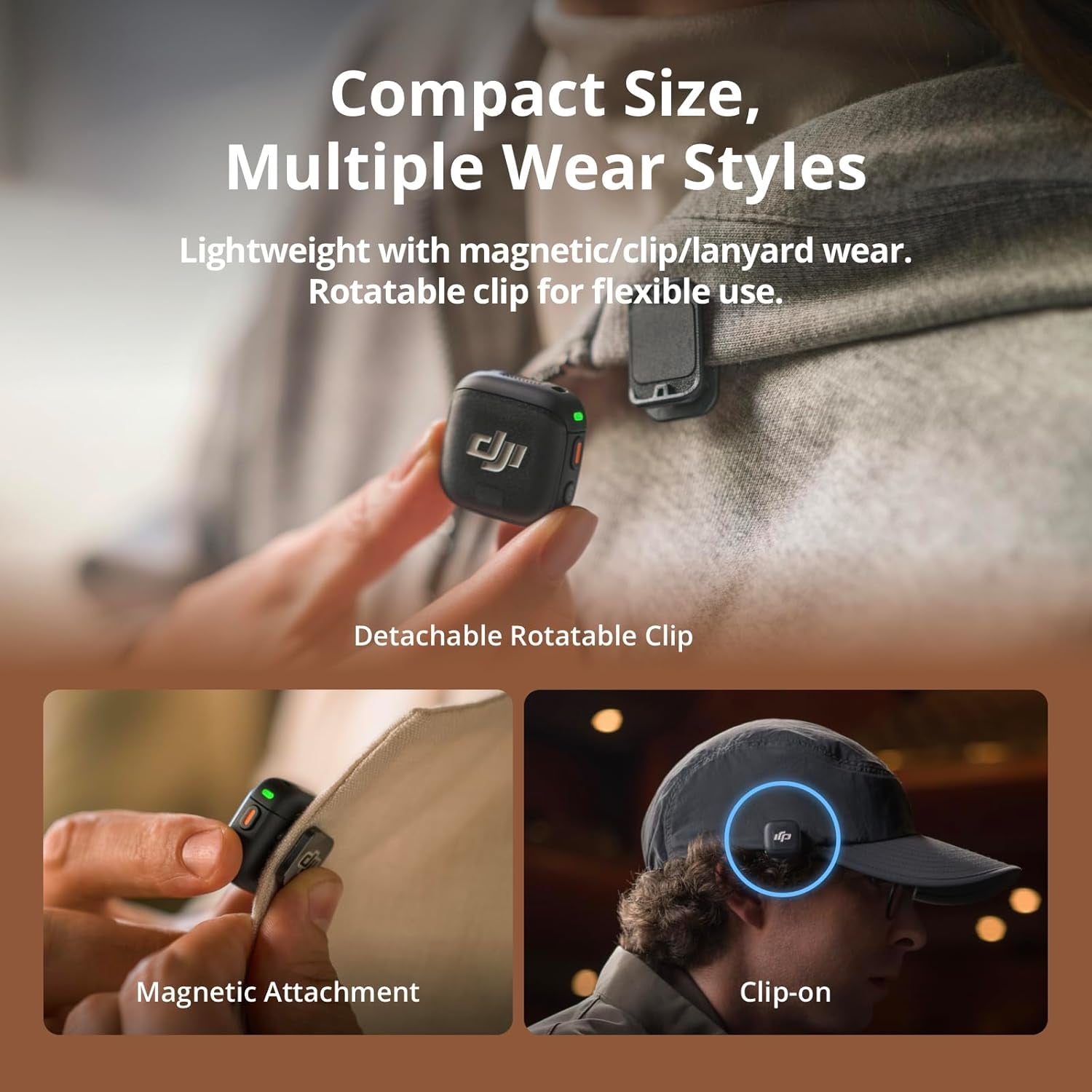 Mic 3 (1 TX + 1 RX), Wireless Lavalier Mic for Iphone/Camera/Android, Ultralight, Extended Operating Time & Fast Charging, 1312Ft (400M) Transmission, Noise Cancelling, Vlog, Streaming