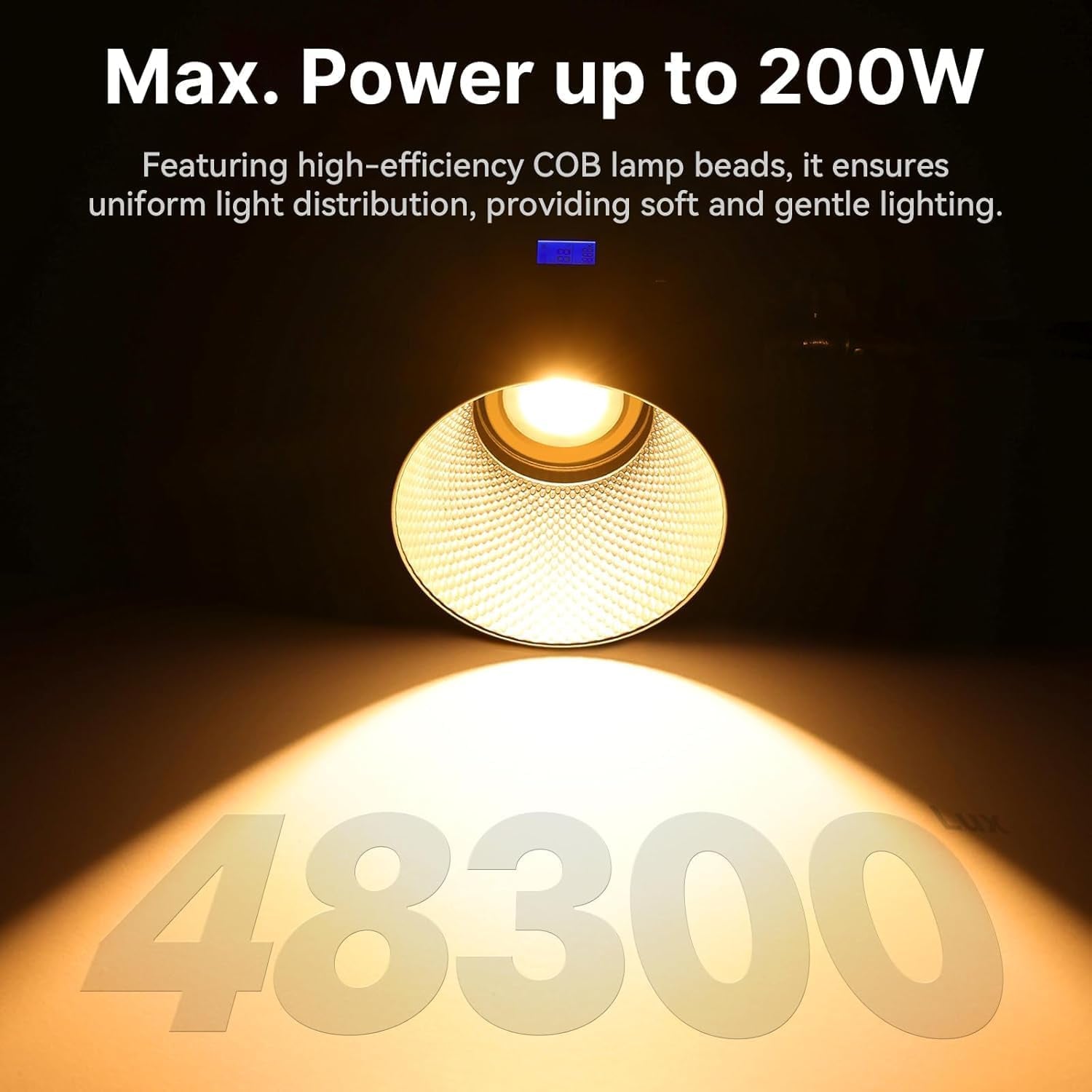 Vl-200Bi Video Light, 200W Bi Color LED Video Light COB Fill Light Continuous Output Lighting with APP Control, 2700K-6500K, 6 Scenes Bowens Mount Studio Light for Photography Video Recording