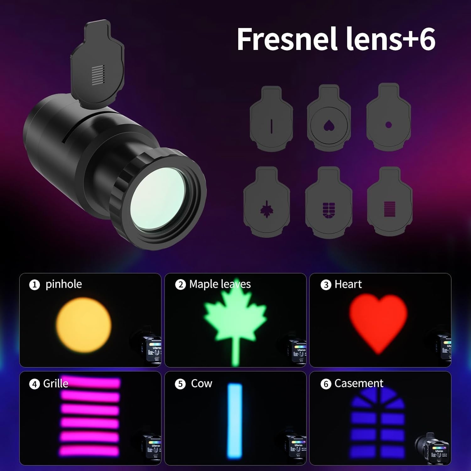L3 RGB LED Video Light, Magnetic Camera Lighting Kit 2700K-7000K Mini Cube COB Light Dimmable Photography Fill Light with Barndoor, Fresnel Lens Cold Shoe for Smartphone,Action,Dslr Camera