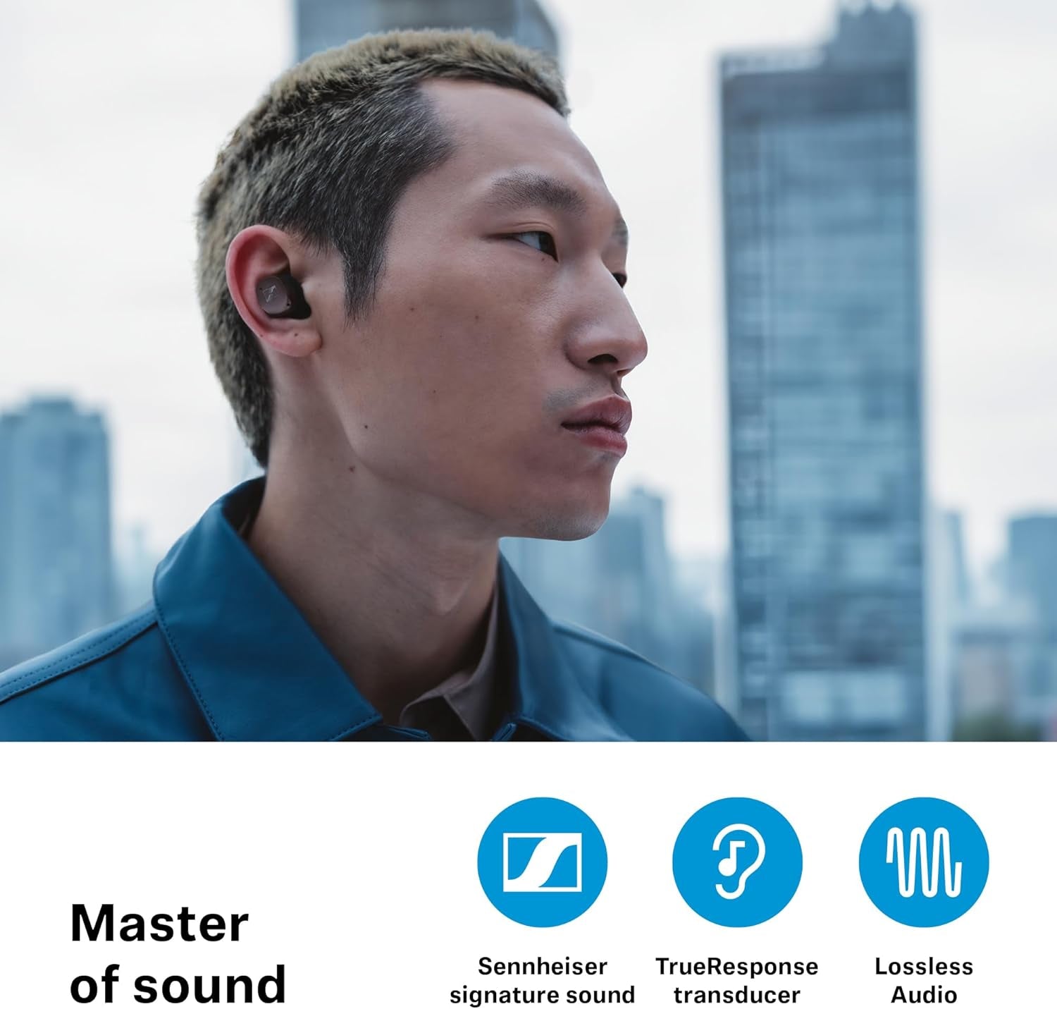 Sennheiser MOMENTUM True Wireless 4 Auriculares Inteligentes - Bluetooth 5.4, Sonido Nítido, Diseño Cómodo, 30 Horas De Autonomía Y Cancelación De Ruido Activa Adaptativa - Negro Grafito