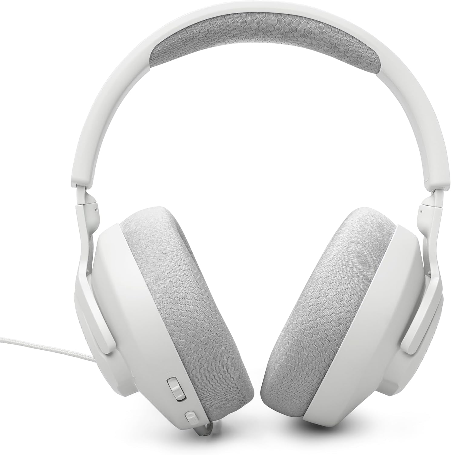 Quantum 100M2 - Wired Over-Ear Gaming Headset with Omnidirectional, Detachable Mic with Mute Option and Fabric-Covered Memory Foam Ear Cushions, Compatible with All Platforms (White)