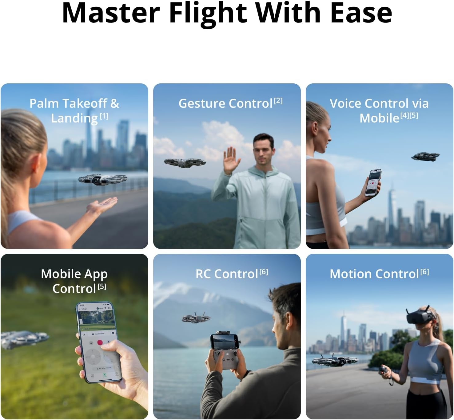 Neo 2 (Drone Only), Lightweight & Foldable 4K Drone with Camera, Palm Takeoff & Landing, Gesture Control, Activetrack, Omnidirectional Obstacle Sensing