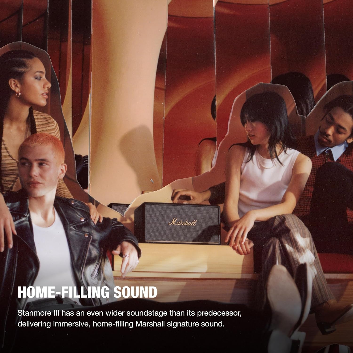 Stanmore III Bluetooth Home Speaker - Loud Stereo Sound with Bass and Treble Controls | Plug-In Powered | Record Player Compatible | RCA and 3.5 Mm Aux Inputs - Black