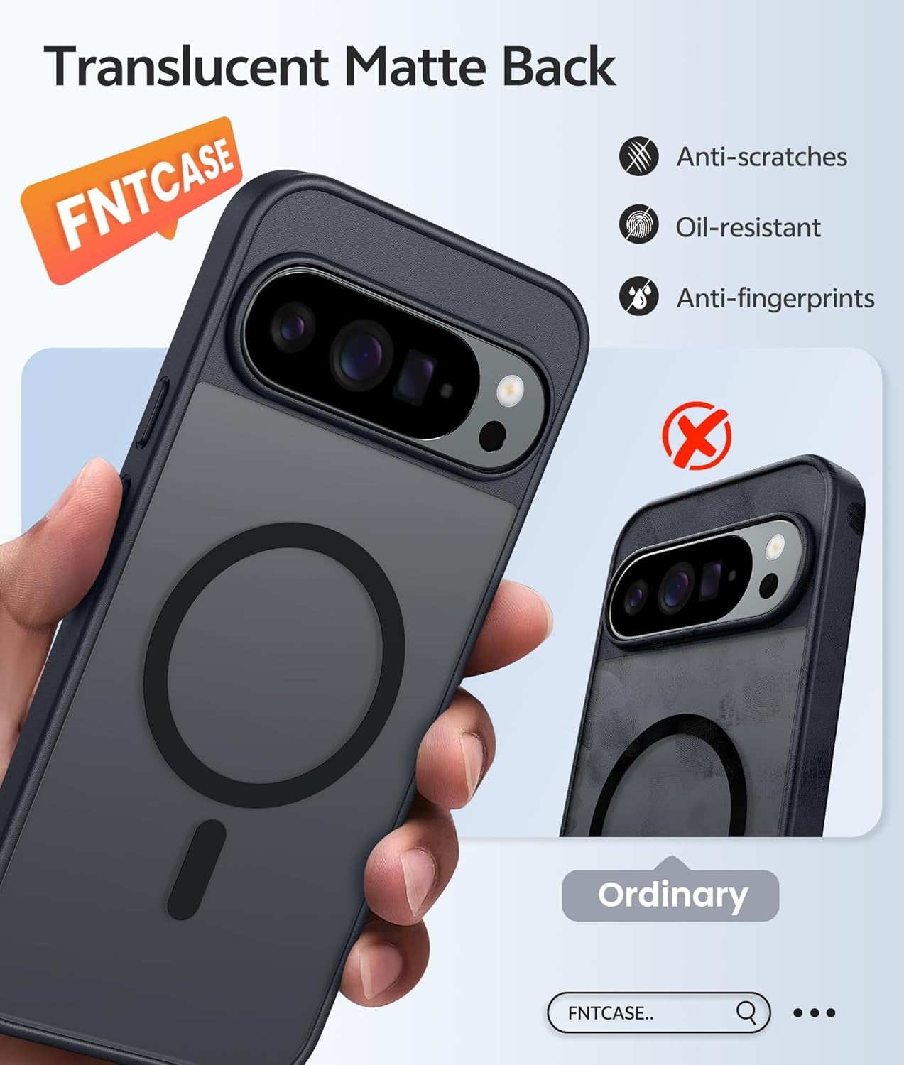 Funda para Google Pixel 10 y 10 Pro: Funda para Pixel 9 y 9 Pro | Funda magnética mate, resistente, translúcida y a prueba de golpes - Protección militar, resistente y delgada (6.3 pulgadas/Negro)