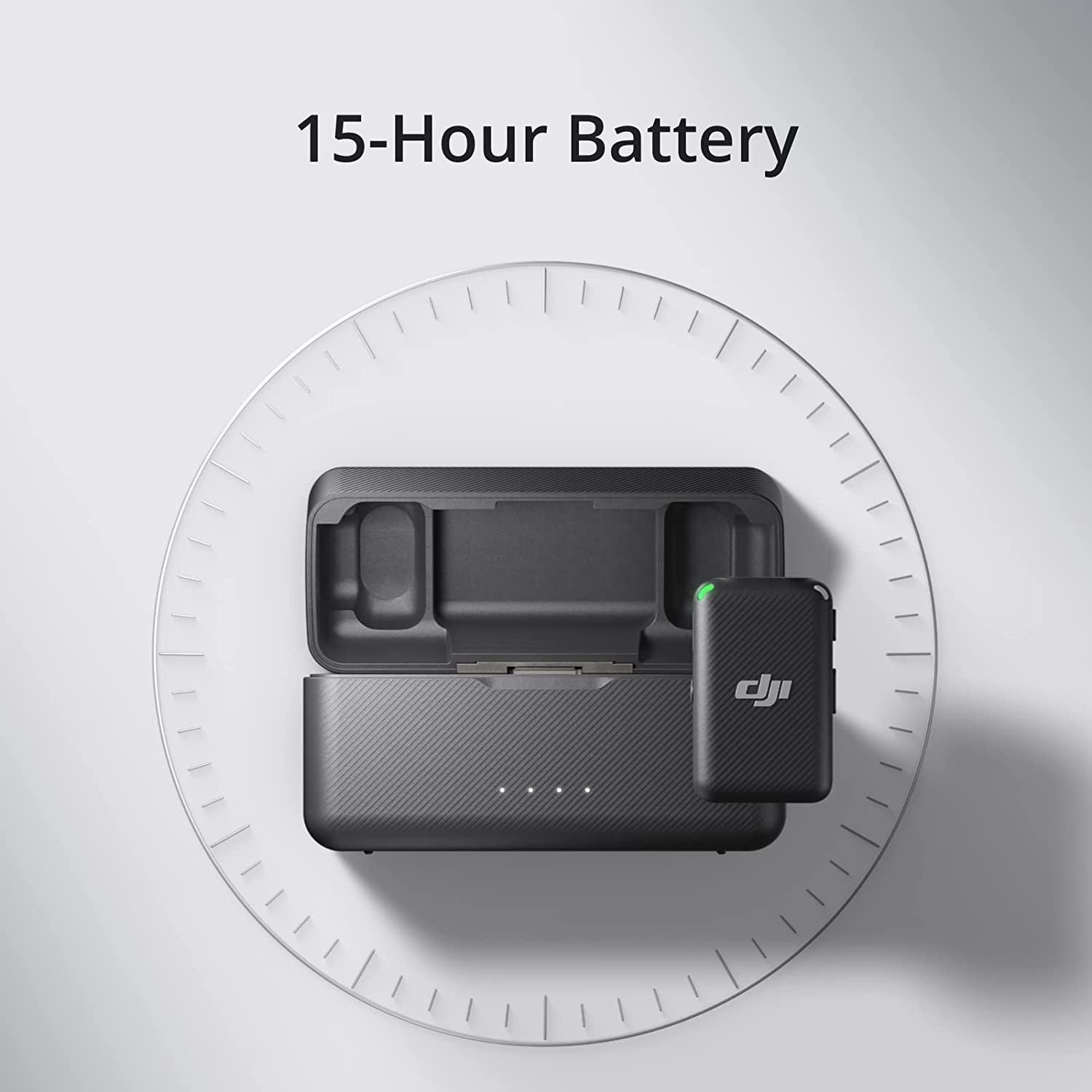 Mic (2 TX + 1 RX + Charging Case), Wireless Lavalier Microphone, 250M (820 Ft.) Range, 15-Hour Battery, Noise Cancellation Wireless Microphone for PC, Iphone, Record Interview, Youtube, Black