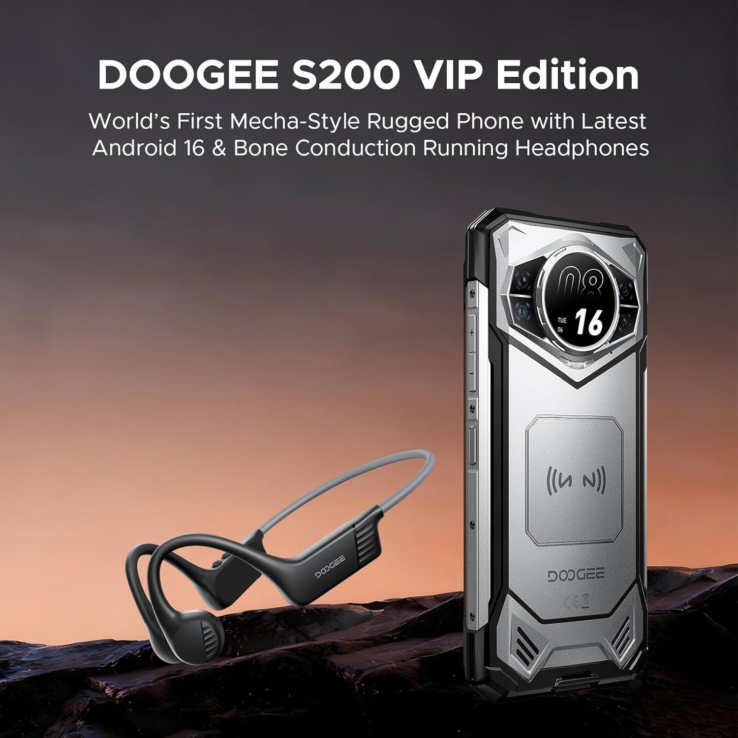 S200 Rugged Smartphone 5G Unlocked, 48GB+256GB/2TB, Android 16 Rugged Phone with 1.32" Rear Screen, 10100Mah, 6.72"FHD + 120 Hz Display, 100MP+20MP Night Vision, Ip68/Ip69K/Nfc/Fingerprint/Gps