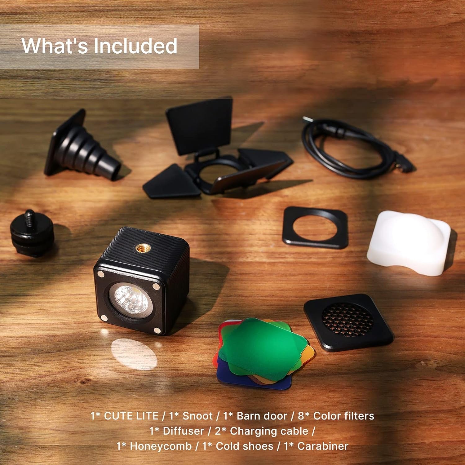 LED Video Light Waterproof IP68 Camera Lighting Kit Mini Cube with 8 Color Gel Filters, Dimmable Portable Fill Photography Light 5500K CRI95+ for DSLR Camera Sony Canon Nikon Action Camera