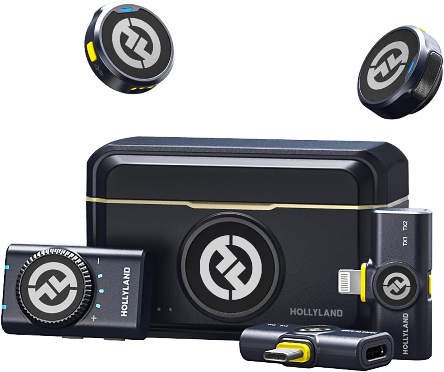 Lark M2 Wireless Microphone for Iphone/Camera/Android/Pc, 48Khz/24-Bit High Fidelity Audio, 300M Range, Noise Cancelling, 40H Use, Youtube, Vlog, Streaming (2TX + 3RX + Charging Case)