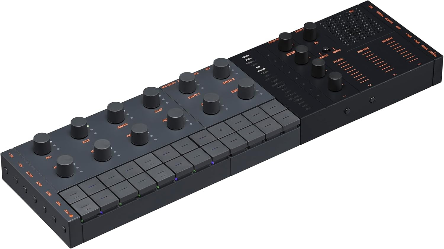 SEQTRAK Mobile Music Ideastation, Advanced Sequencer, Onboard Sampling, Built-In Speakers and Microphone, Orange