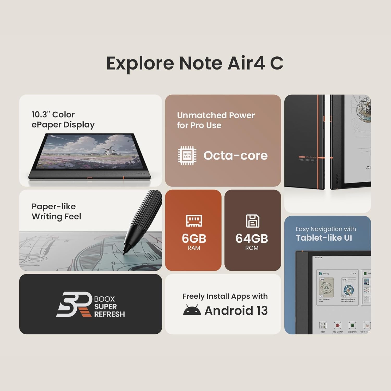 Tablet Note Air 4 C E Ink Tablet Color Epaper Notebook