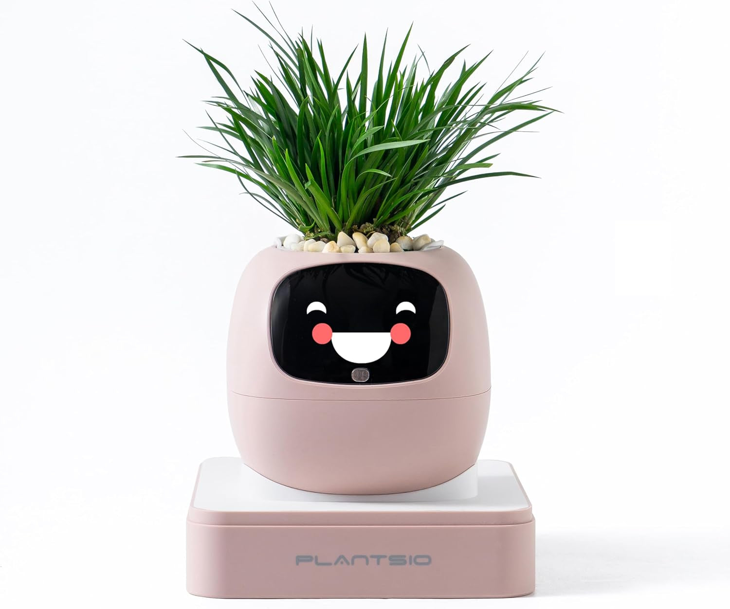 Smart Pet Planter Robot Guidance on Plant Care with Emojis, Adorable Plant Companion with Rich Gesture Interaction, Neat Desk Setup Gift (Pink)