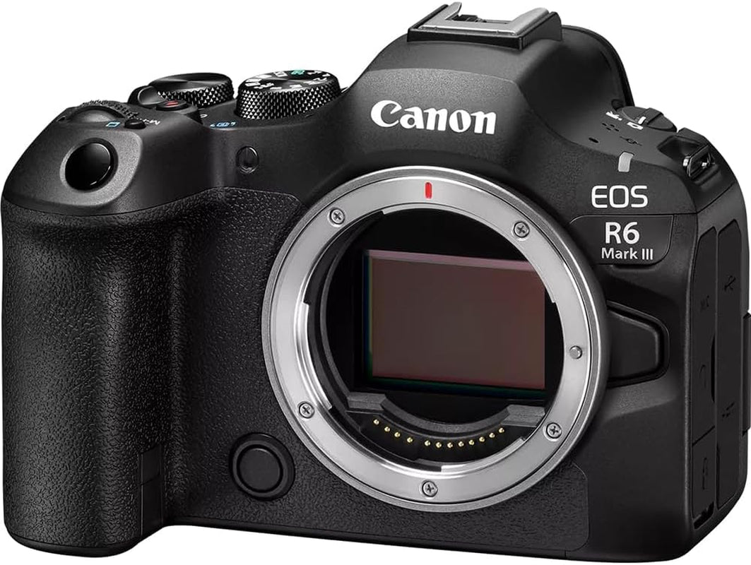 EOS R6 Mark III Full Frame Mirrorless Interchangeable Lens Camera Body 7084C002 32.5MP | 40 FPS | 7K RAW Video | 8.5 Stop IBIS Bundle with Deco Gear Bag + Microphone + Monopod + Accessories Kit