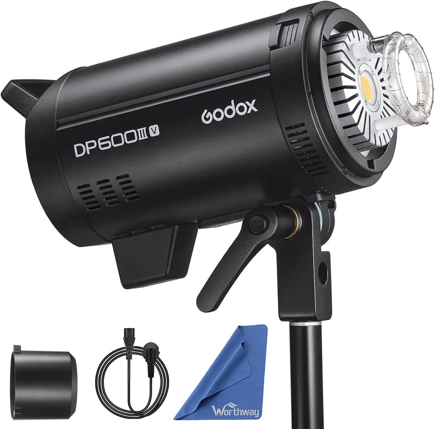 DP600III-V DP600IIIV 600Ws Studio Flash Light - Bowens Mount Photography Lighting with Built-In 2.4G Wireless X System & 30W Modeling Lamp for Photographic Studio Portrait Shooting