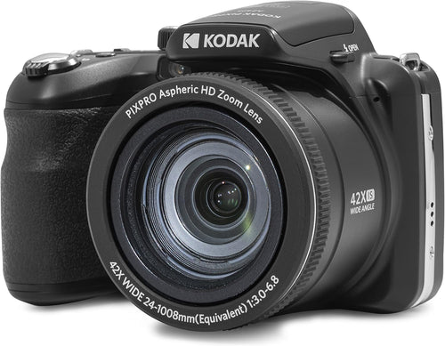 PIXPRO AZ425-BK 20MP Digital Camera 42X Optical Zoom 24Mm Wide Angle Lens 1080P Full HD Video Optical Image Stabilization Li-Ion Battery 3" LCD Vlogging Camera (Black)