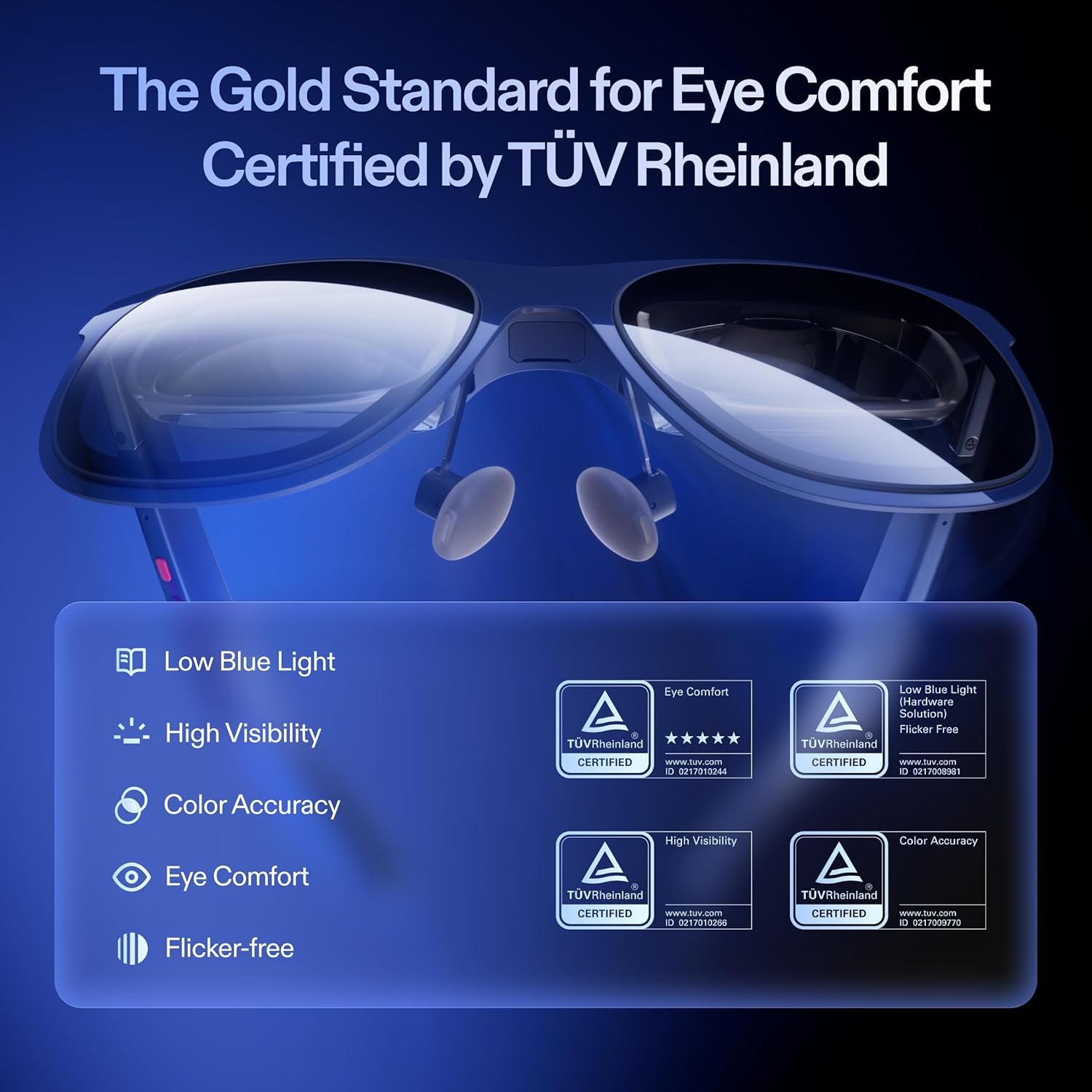 1S AR Glasses, 500" Virtual Screen Smart Glasses with 52° FOV, Native 3Dof, 3D Mode, Powered by X1 Chip, Supports All USB-C DP Devices Including Iphone 17/16/15, Supports Switch 2 with  Neo