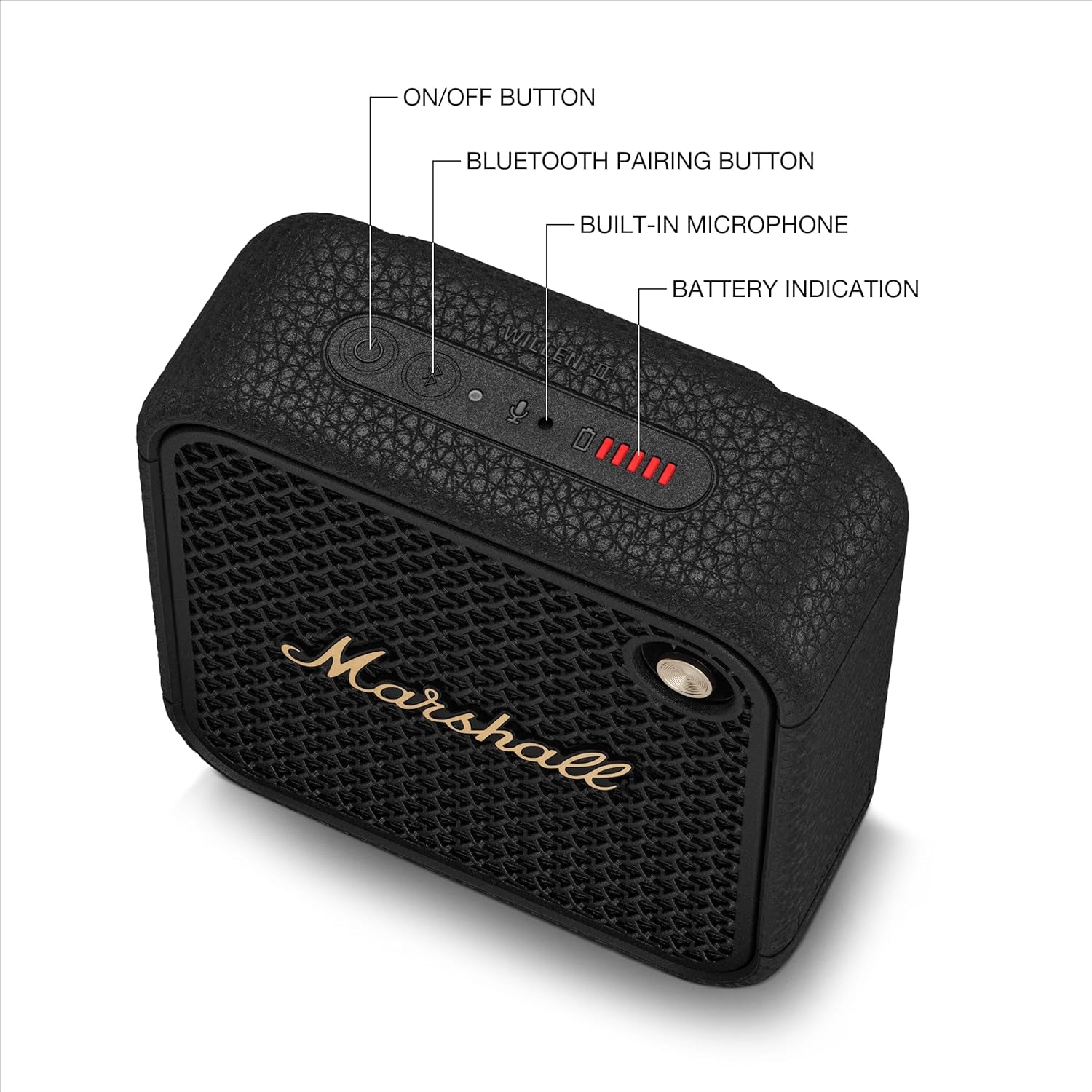 Willen II Bluetooth Portable Speaker - Black & Brass