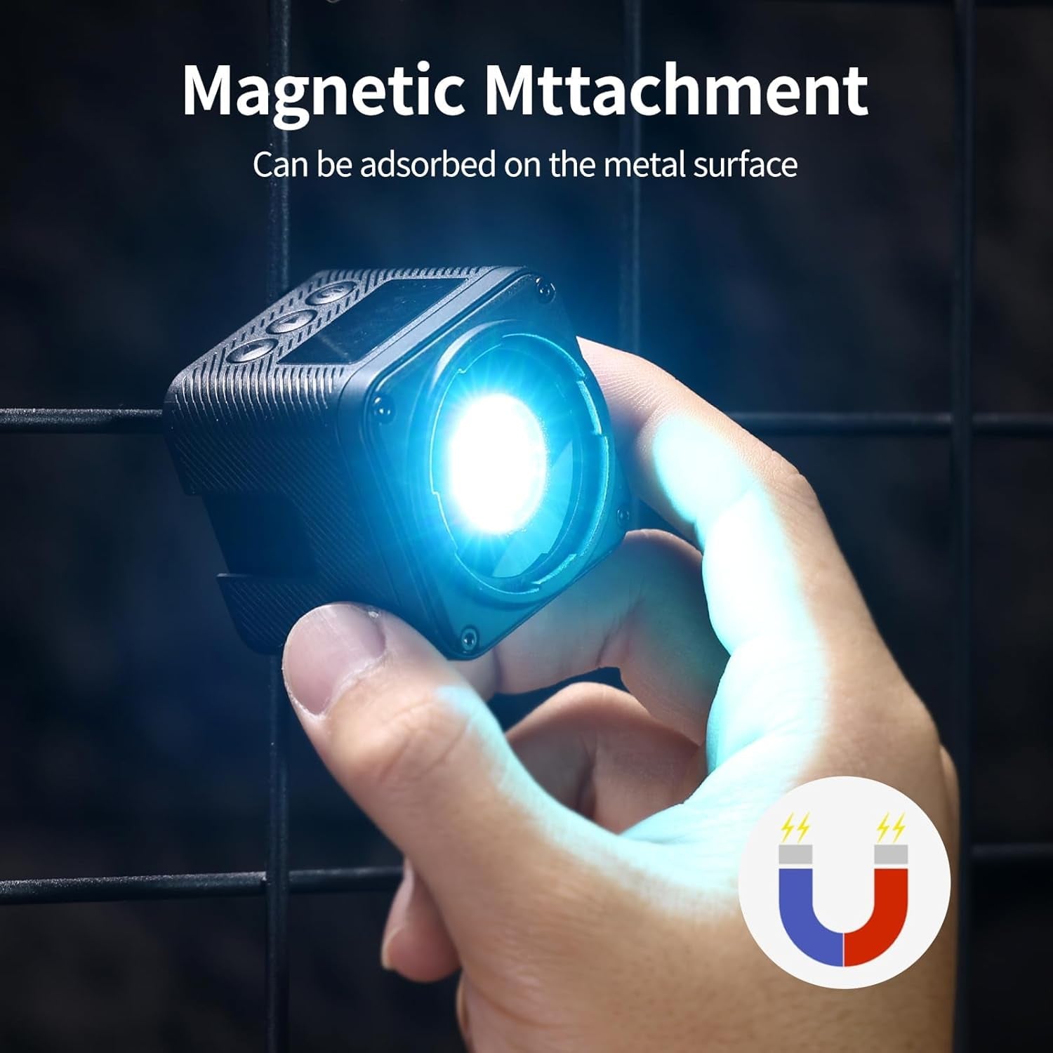 L3 RGB LED Video Light, Magnetic Camera Lighting Kit 2700K-7000K Mini Cube COB Light Dimmable Photography Fill Light with Barndoor, Fresnel Lens Cold Shoe for Smartphone,Action,Dslr Camera