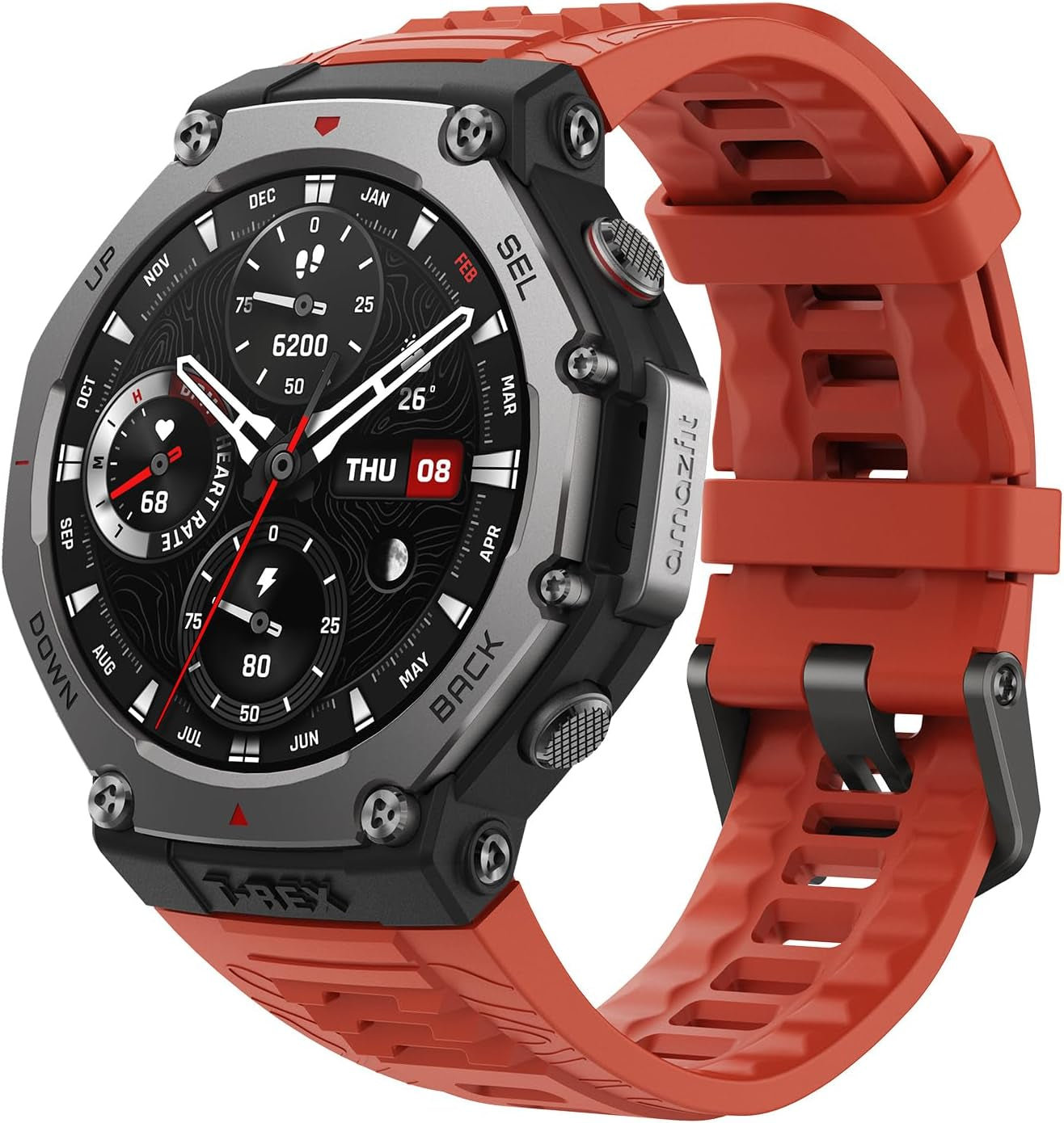 T-Rex 3 Outdoor Smart Watch 48Mm AMOLED Display, Offline Maps & Navigation, 6 Satellite Systems Dual Band GPS, 27 Days Battery Life, 170+ Sports Mode, 45M Freediving for Android, Iphone
