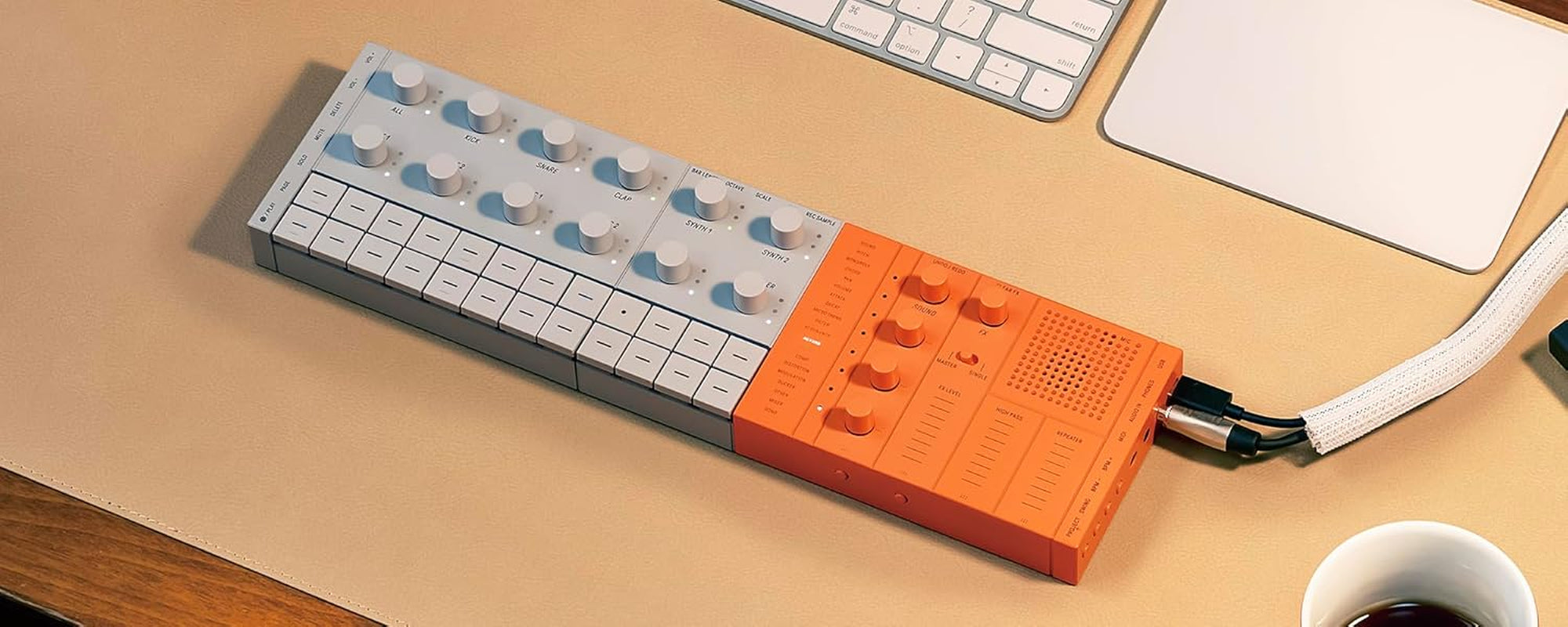 SEQTRAK Mobile Music Ideastation, Advanced Sequencer, Onboard Sampling, Built-In Speakers and Microphone, Orange