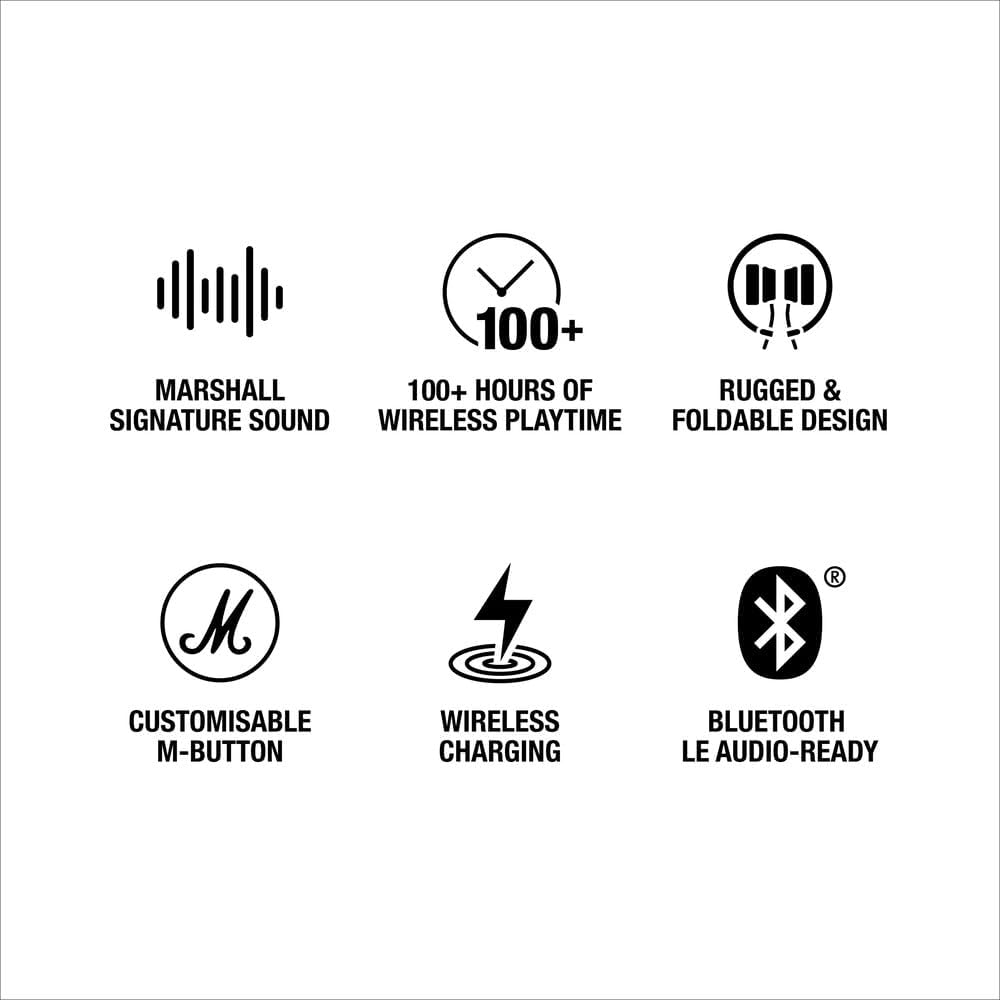 Marshall Major V | Auriculares On-Ear | 100+ Horas y Carga Inalámbrica