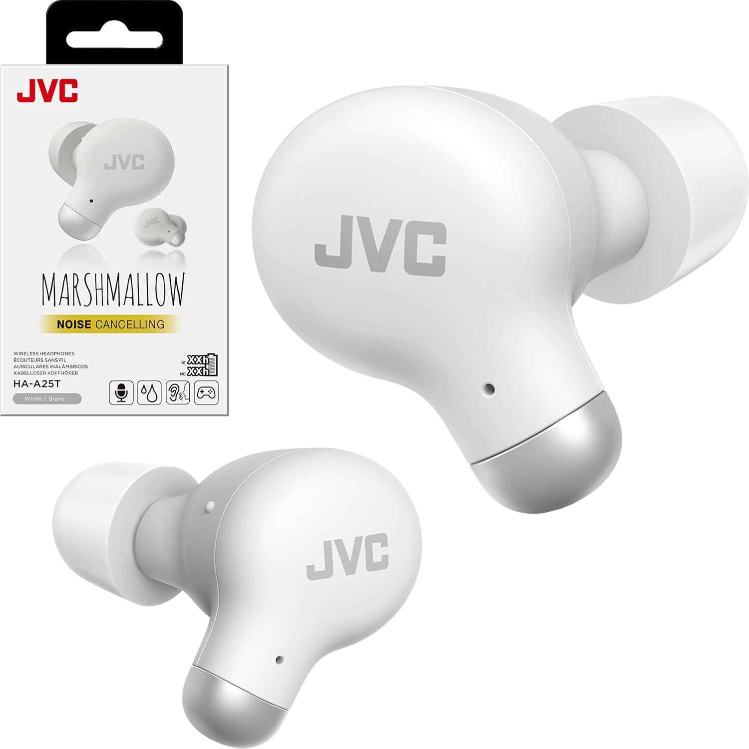 Active Noise Cancelling True Wireless Earbuds - Bluetooth 5.3 with ANC - Comfortable Fit with S/M/L Silicon & Memory Foam Earpieces - IPX4 Water Resistant - 28 Hrs Playback - Compact Charging Case