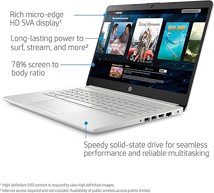HP Laptop 14" Táctil - AMD Ryzen 3, 8GB RAM y Conectividad Total