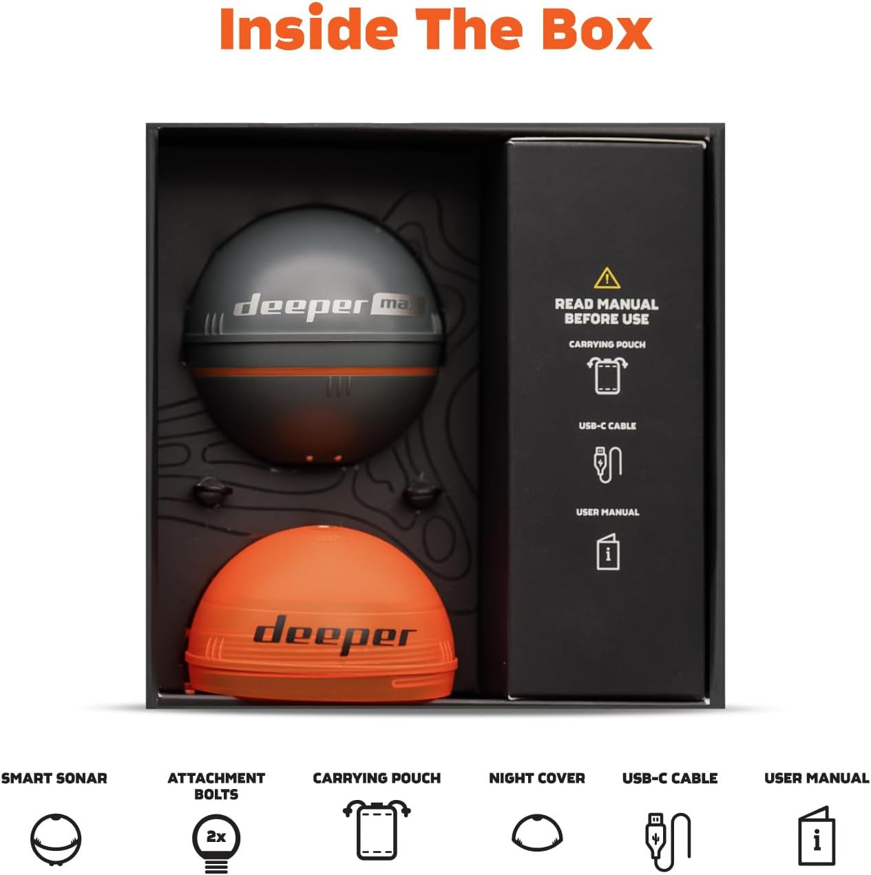 MAX Castable GPS Fish Finder– Portable Chirp Sonar Depth and Fish Finder for Boat Fishing, Ice Fishing, Shore Fishing - Personal 3D Depth Maps with User-Friendly Free App