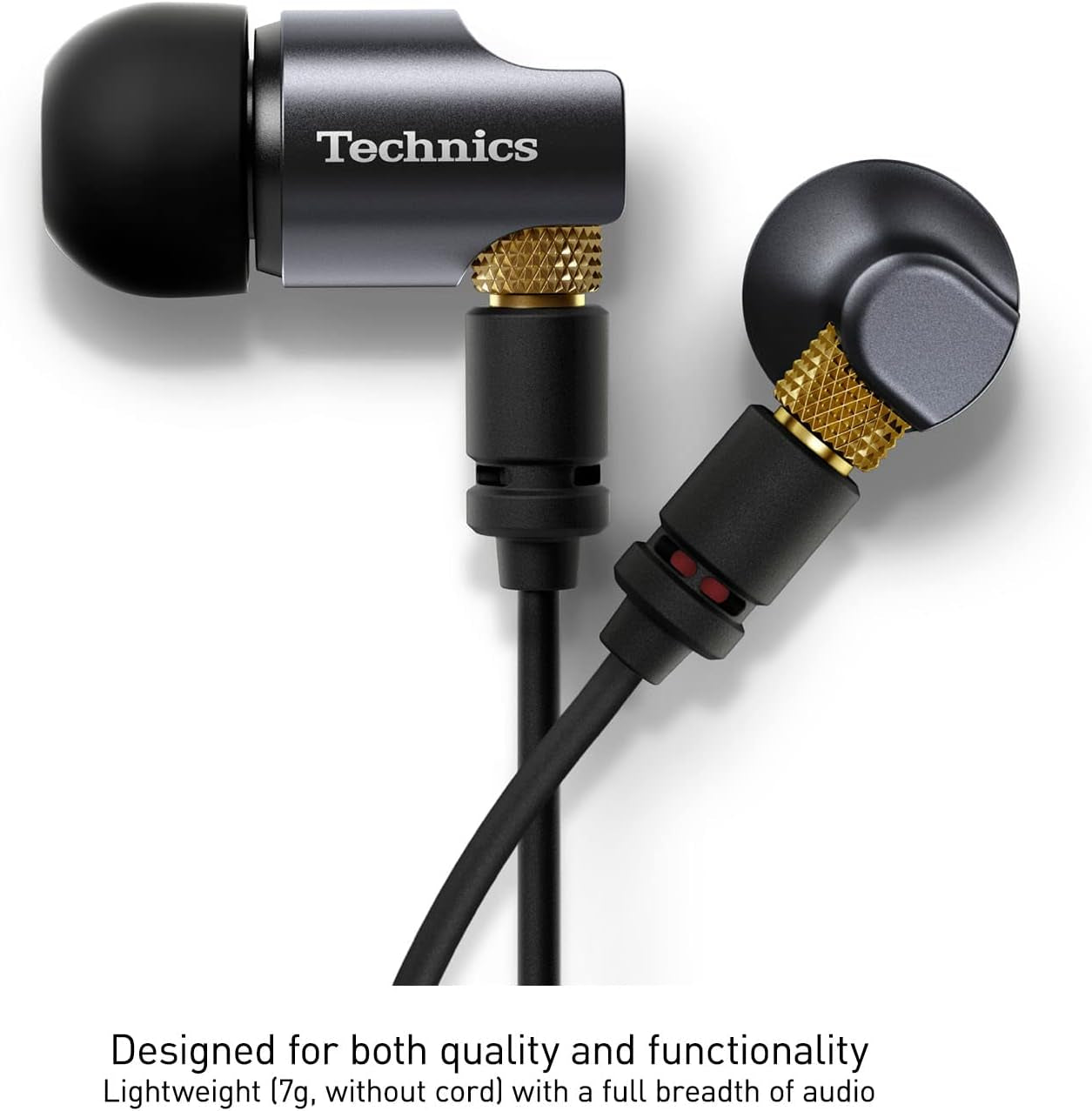 Premium In- Ear Monitors IEM, High-Fidelity Wired In-Ear Earbuds Earphones with Innovative 10Mm Driver for Ultra-Low Distortion - EAH-TZ700, Black/Gold