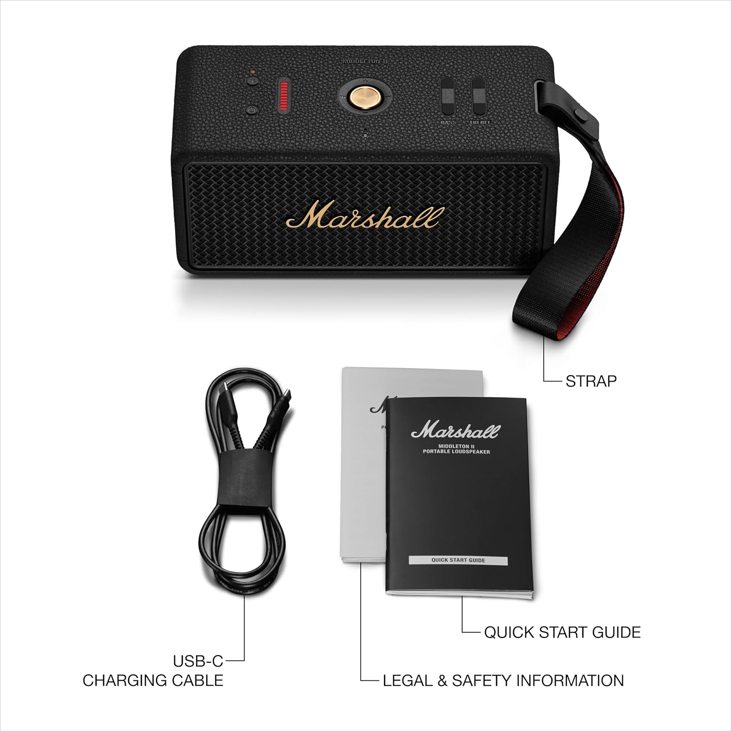 Marshall Middleton II | Altavoz Portátil IP67 con 30+ Horas