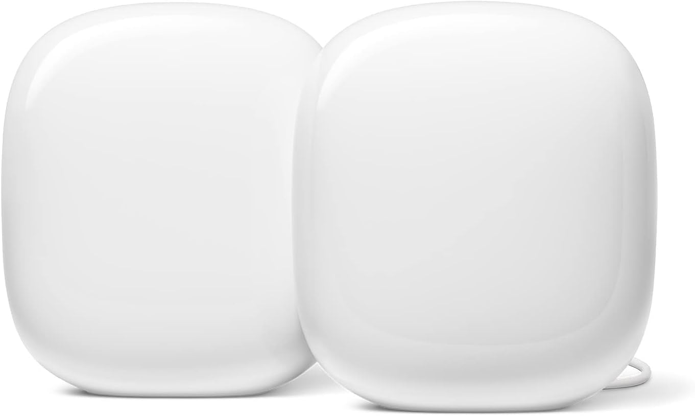 Nest Wifi Pro - Wi-Fi 6E - Reliable Home Wi-Fi System with Fast Speed and Whole Home Coverage - Mesh Router - Snow